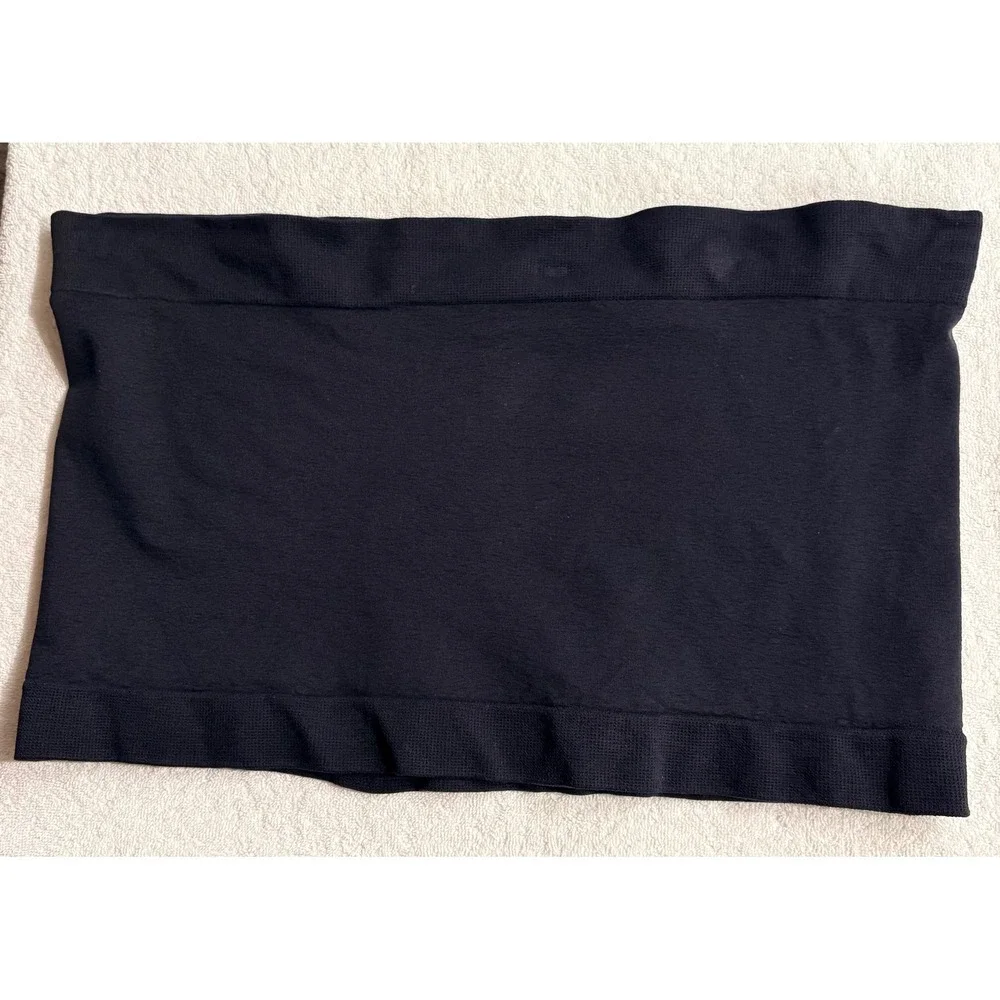 Black Seamless Bandeau Tube Top Plus Size 3X 4X Tactel Lycra AW3041 Made in USA - Picture 3 of 3